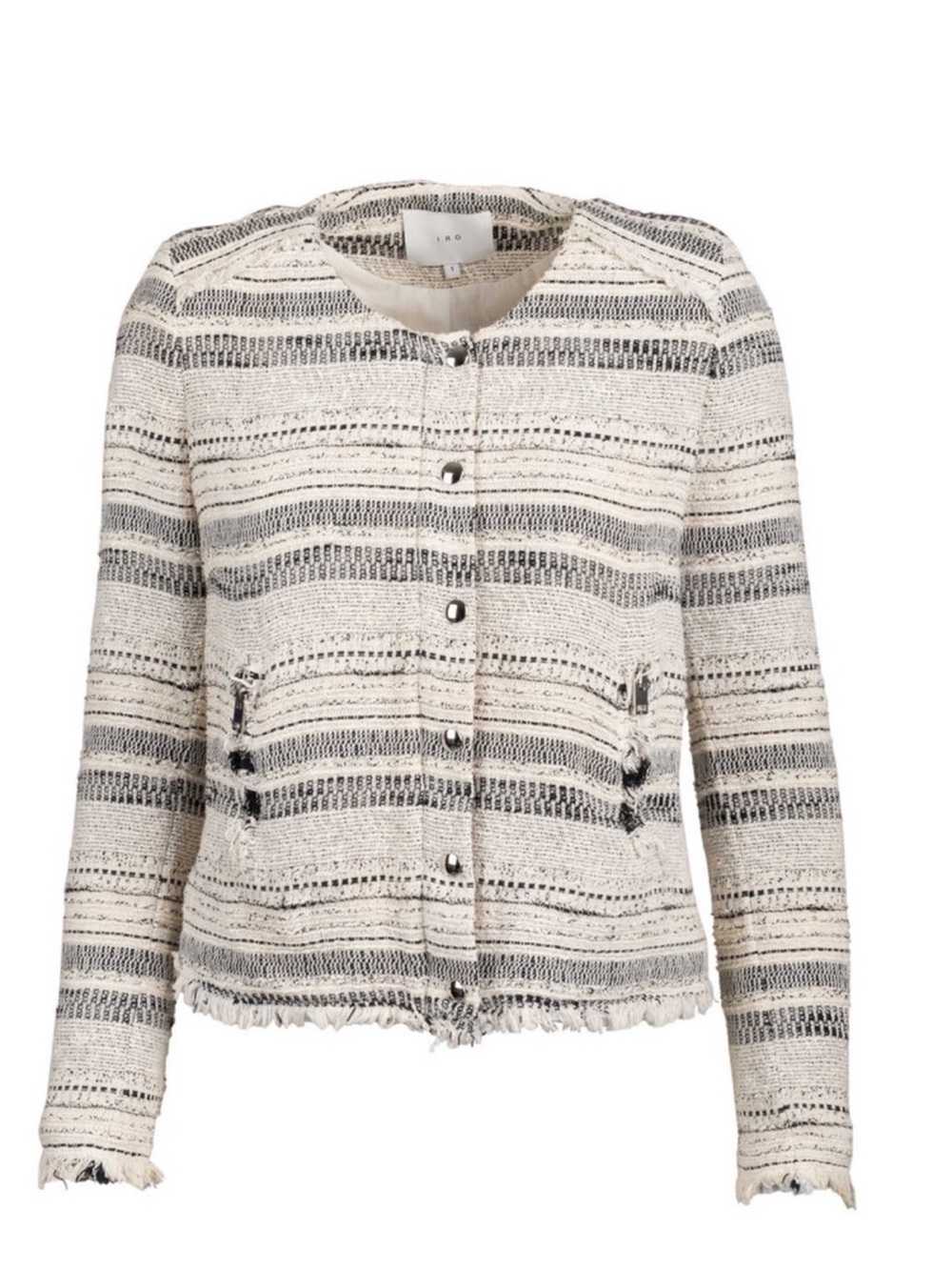 IRO Lizzie Bouclé Tweed Moto Jacket Size 0